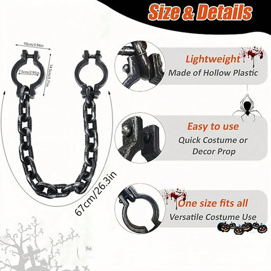 Menottes et Chaînes Factices Halloween - Accessoire Prisonnier