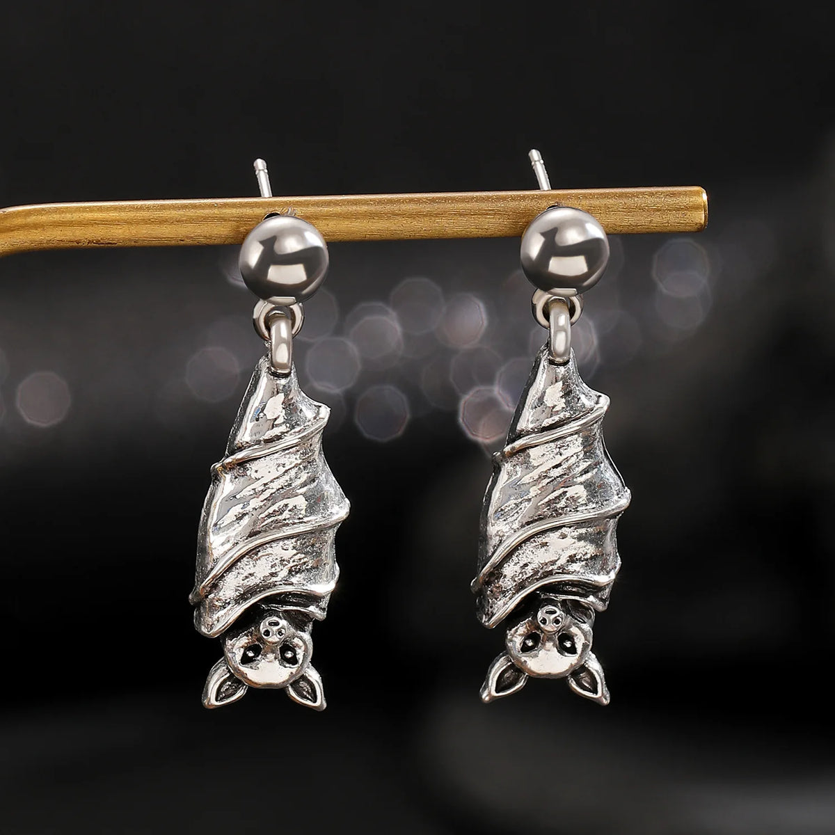 Boucles d'oreilles chauve-souris gothiques bicolores – Halloween