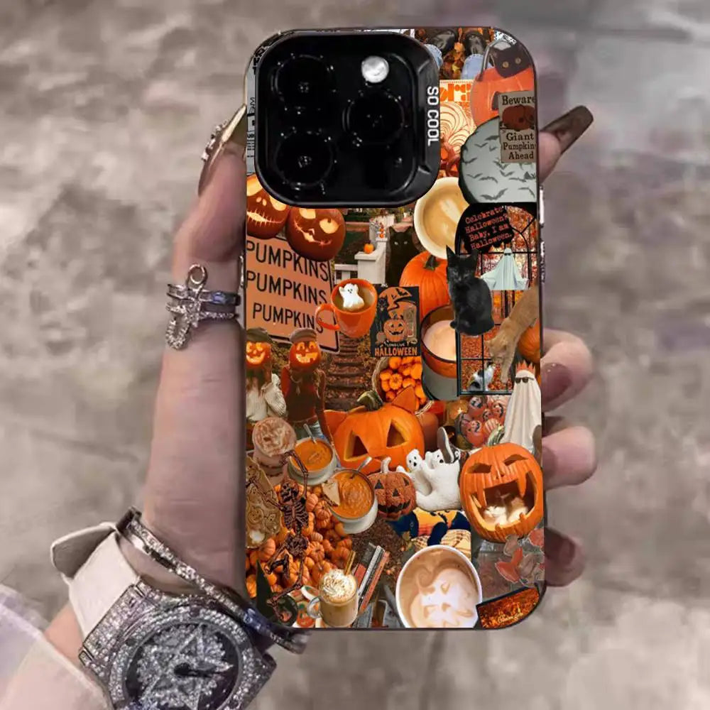 Coque iPhone Halloween Citrouille Effrayante Mate