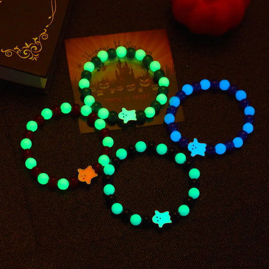 Bracelet lumineux Halloween – Citrouille et fantôme