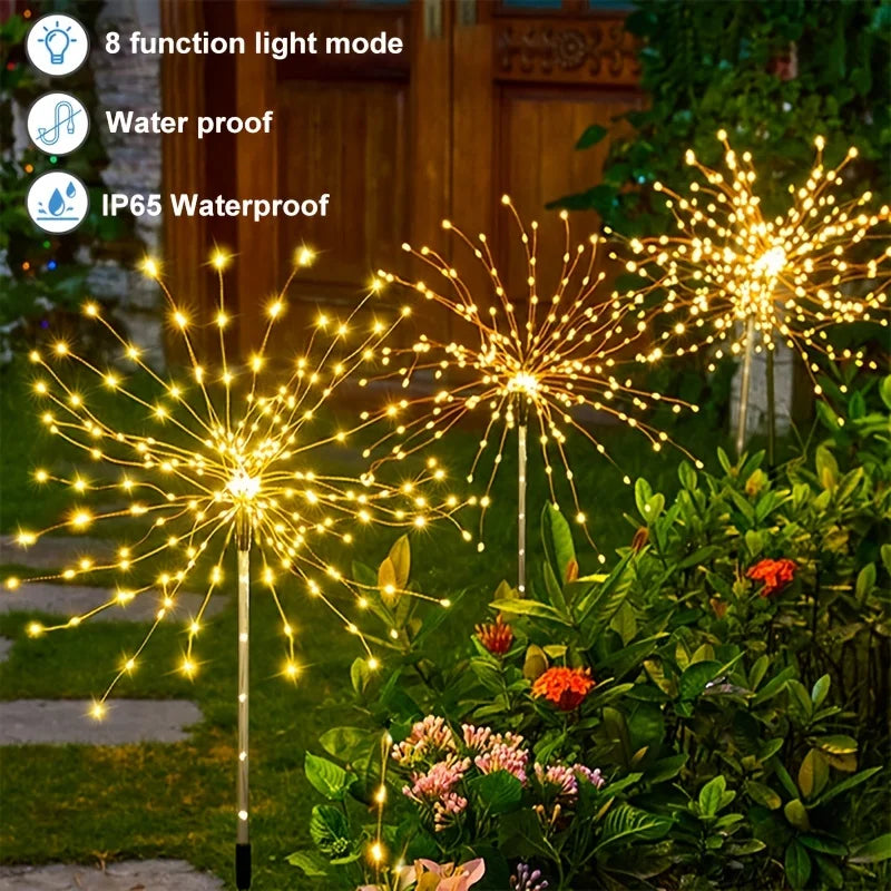 Feux d'Artifice Solaires Décoratifs pour Jardin - Halloween, Noël, Mariage