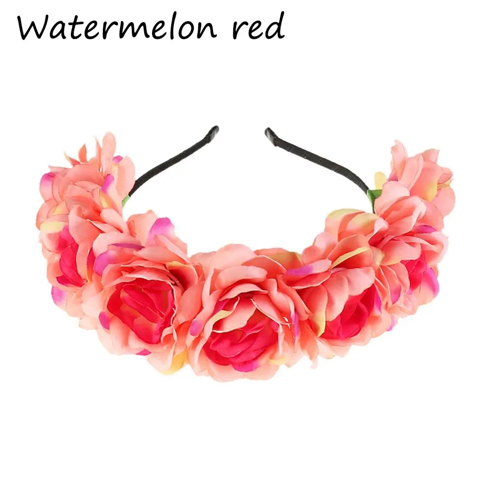 Couronne de Fleurs avec Voile Noir - Halloween Día de los Muertos