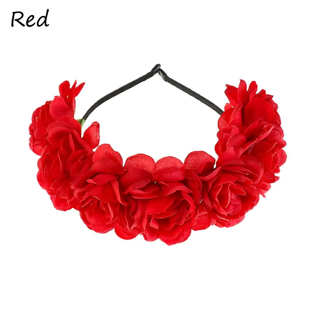Couronne de Fleurs avec Voile Noir - Halloween Día de los Muertos