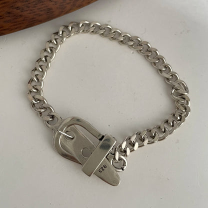 Bracelet femme en argent sterling 925 – Cœur rétro
