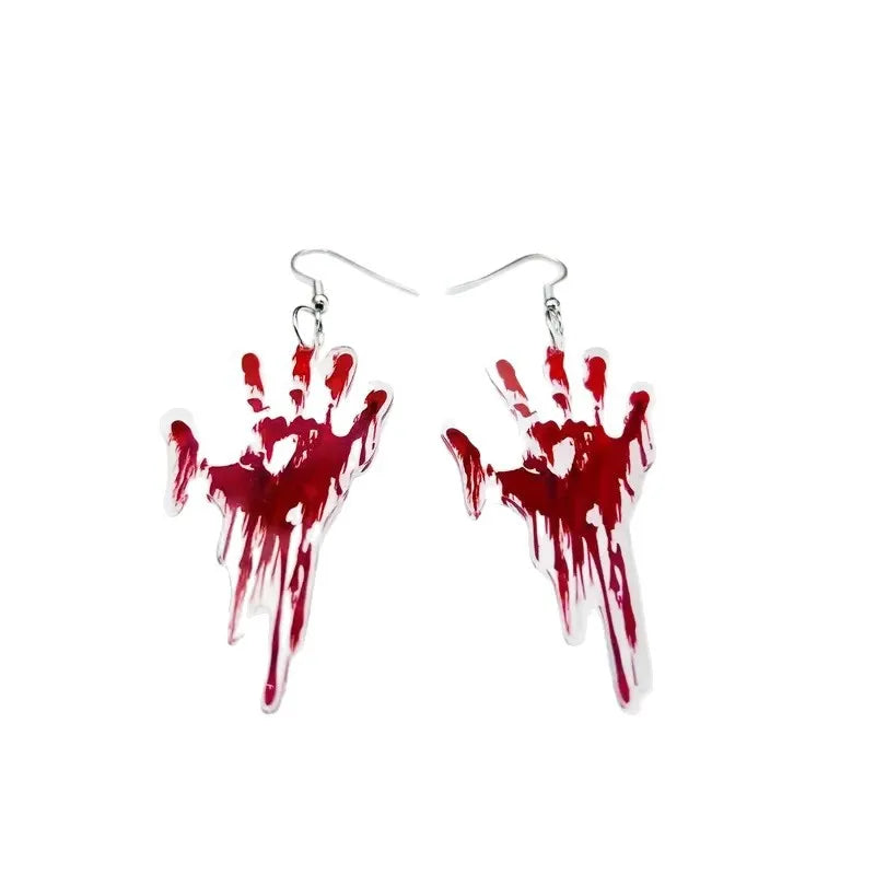 Boucles d'oreilles Halloween – Fantôme, main ensanglantée et guillotine