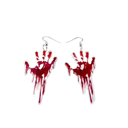 Boucles d'oreilles Halloween – Fantôme, main ensanglantée et guillotine