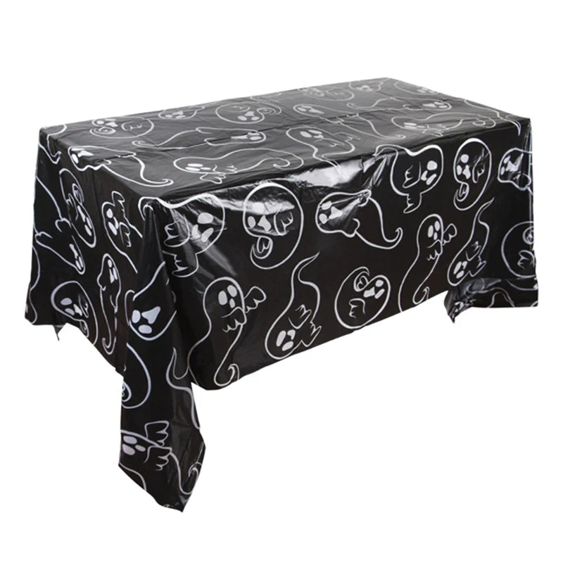 Nappe Plastique Halloween Citrouille et Toile d'Araignée