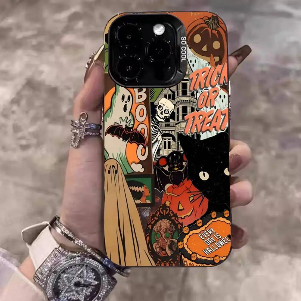 Coque iPhone Halloween Citrouille Effrayante Mate