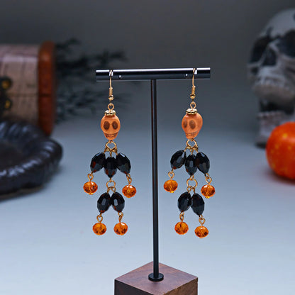 Boucles d'oreilles crâne 3D Halloween – Gothiques à pampilles