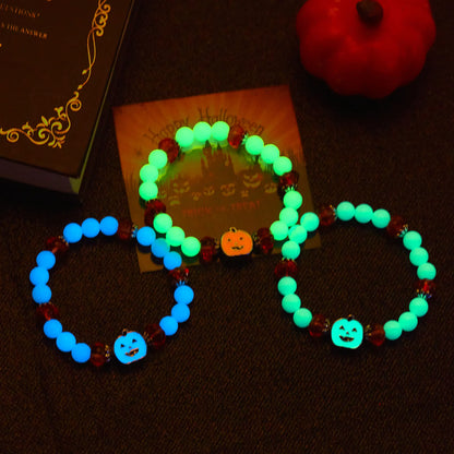 Bracelet lumineux Halloween – Citrouille et fantôme