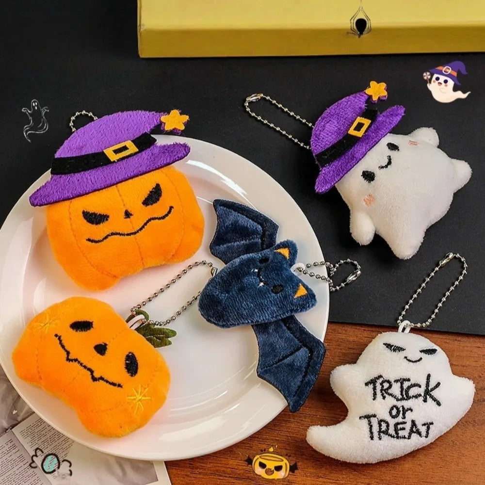 Porte-clés Peluche Halloween - Citrouille, Fantôme, Chauve-souris