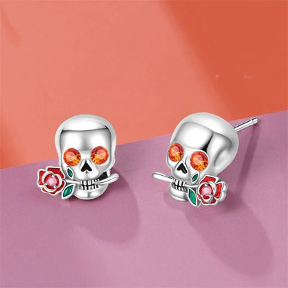 Boucles d'oreilles Halloween en argent sterling 925 – Citrouille, chauve-souris et fantôme