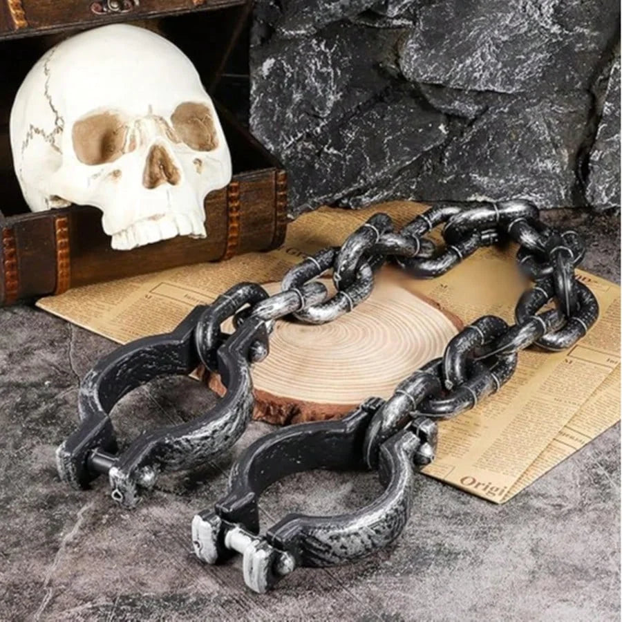 Menottes et Chaînes Factices Halloween - Accessoire Prisonnier