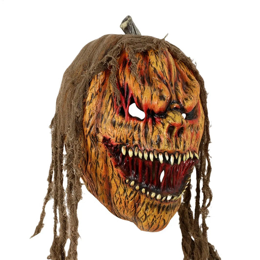 Masque Citrouille Horreur en Latex - Halloween Cosplay