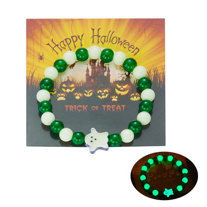 Bracelet lumineux Halloween – Citrouille et fantôme