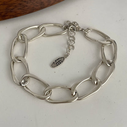 Bracelet femme en argent sterling 925 – Cœur rétro