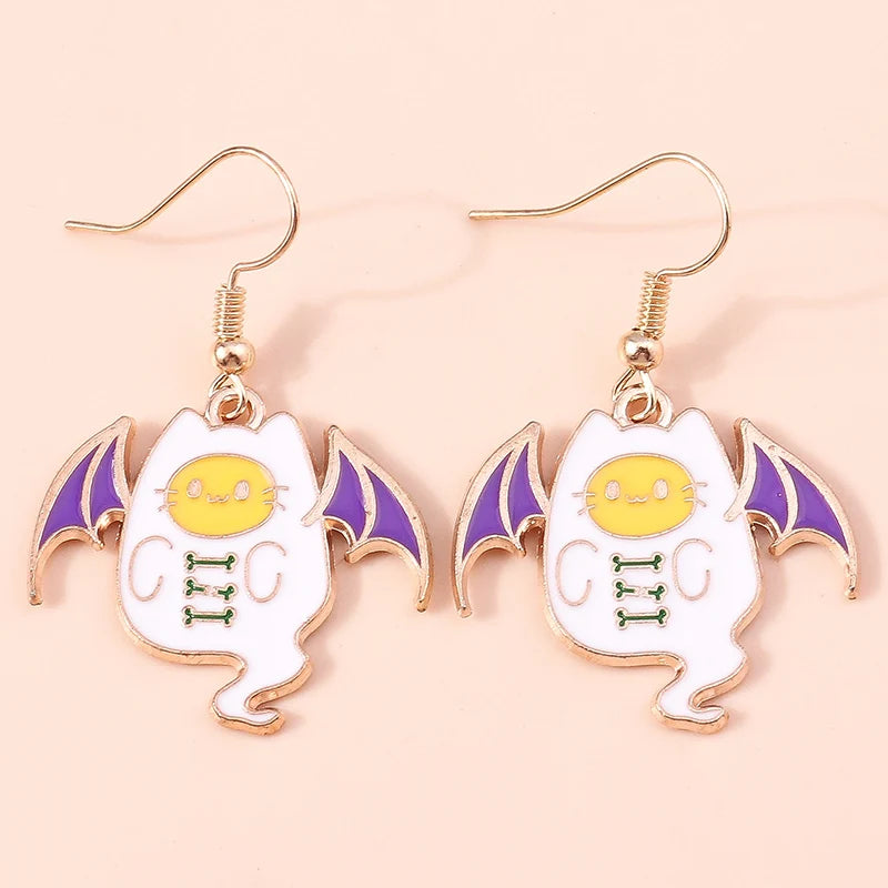 Boucles d'oreilles Halloween – Momie, œil, fantôme et citrouille