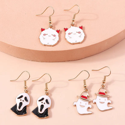 Boucles d'oreilles Halloween – Momie, œil, fantôme et citrouille