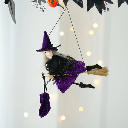 Pendentif Balai de Sorcière à Suspendre - Déco Halloween