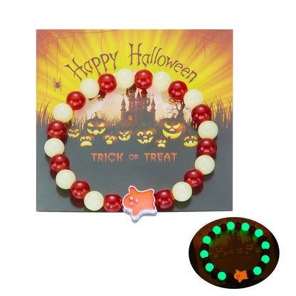Bracelet lumineux Halloween – Citrouille et fantôme