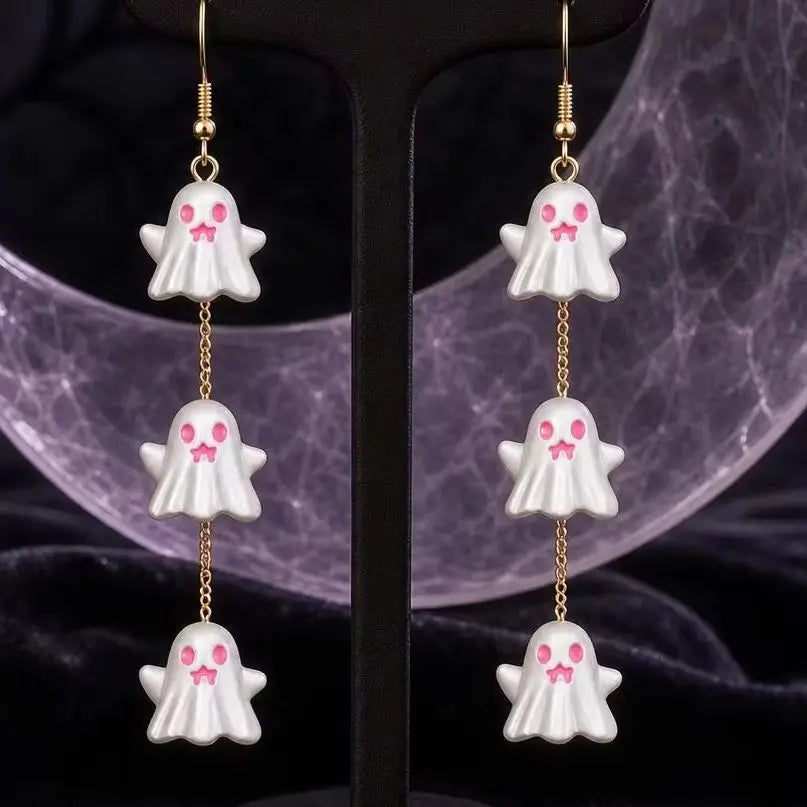 Boucles d'oreilles fantôme Halloween dorées – Mignonnes et gothiques