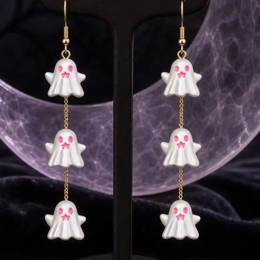 Boucles d'oreilles fantôme Halloween dorées – Mignonnes et gothiques