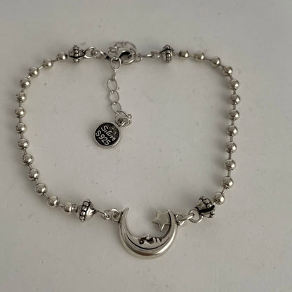 Bracelet femme en argent sterling 925 – Cœur rétro