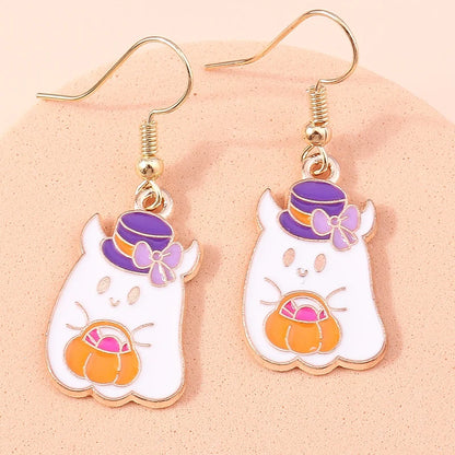 Boucles d'oreilles Halloween – Momie, œil, fantôme et citrouille