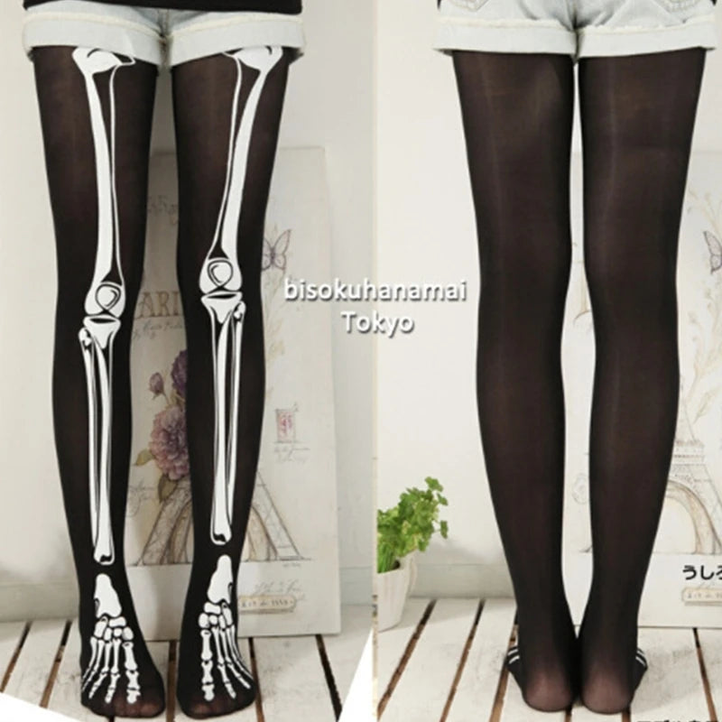 Collants Imprimé Squelette Femme - Costume Halloween