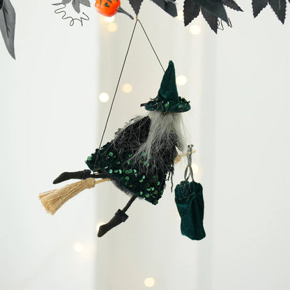 Pendentif Balai de Sorcière à Suspendre - Déco Halloween