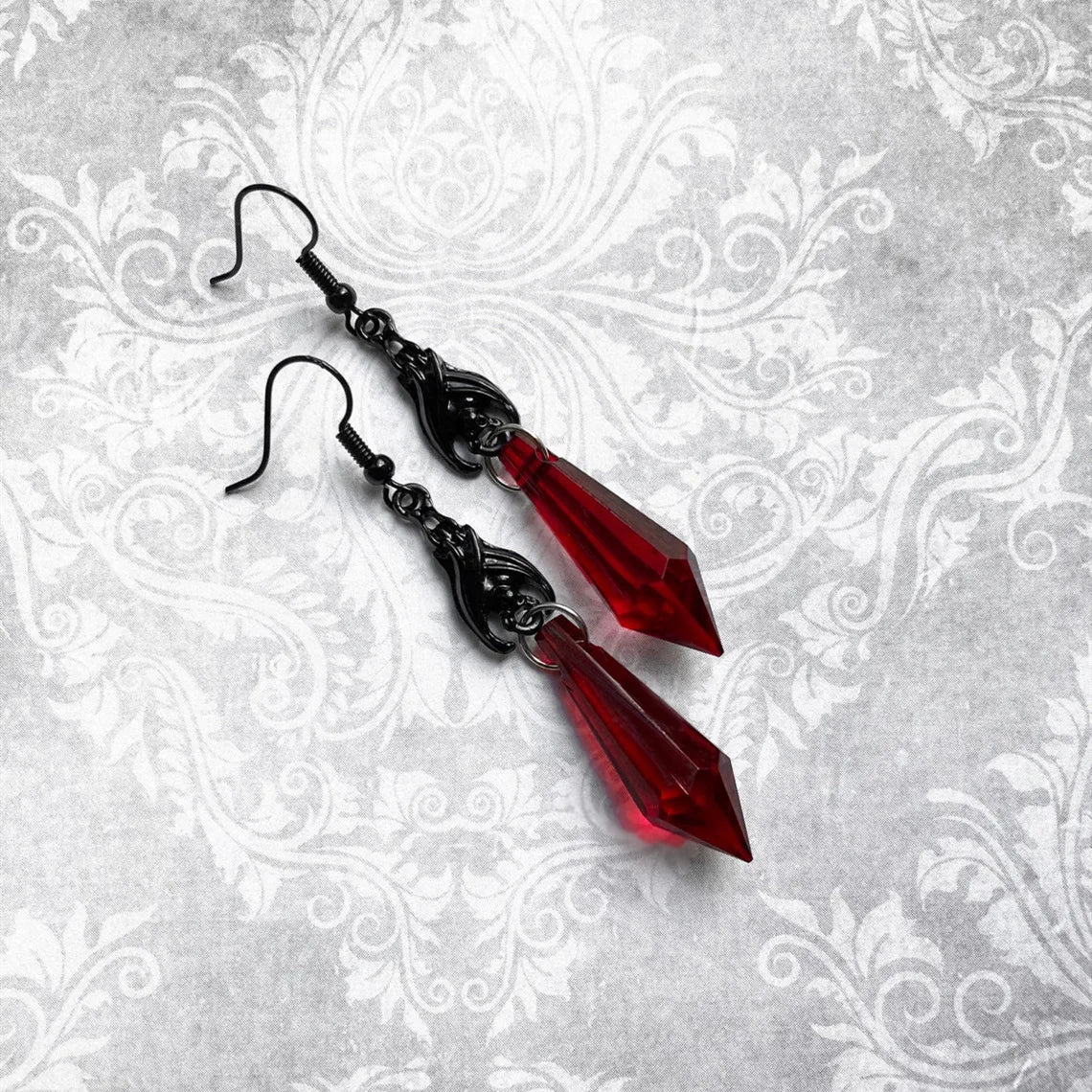 Boucles d'Oreilles Chauve-Souris Gothiques Halloween