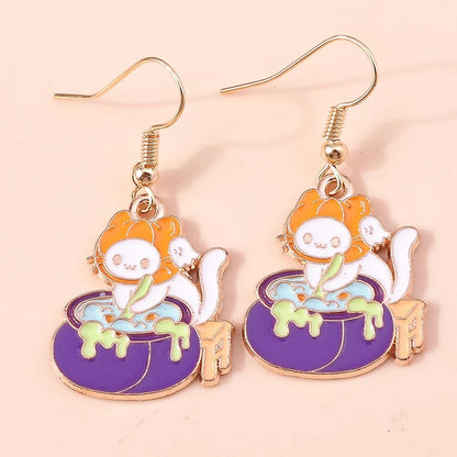 Boucles d'oreilles Halloween – Momie, œil, fantôme et citrouille