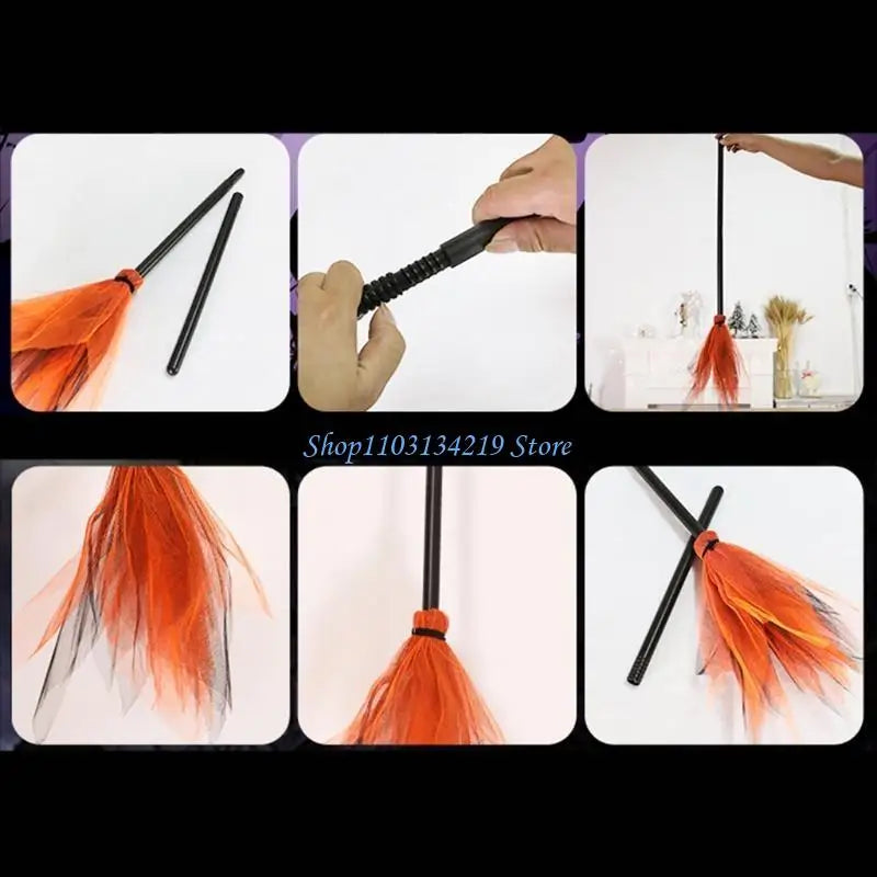 Balai de Sorcière en Tulle - Accessoire Costume Halloween