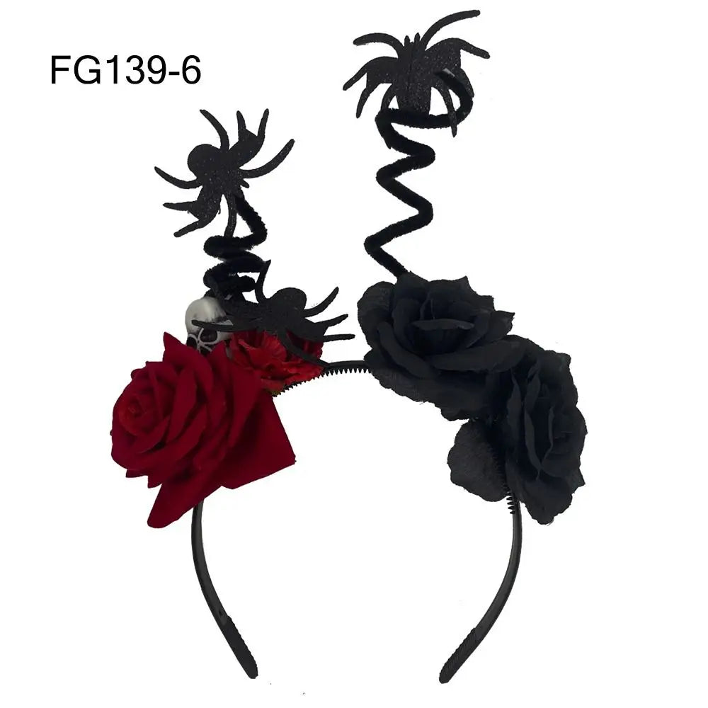 Couronne de Fleurs avec Voile Noir - Halloween Día de los Muertos