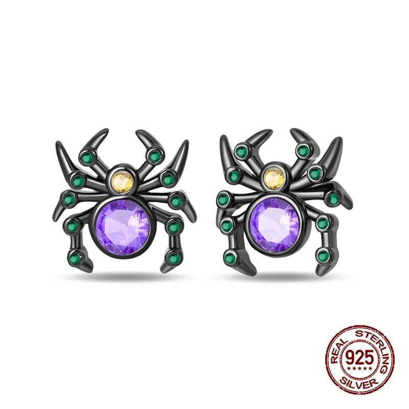 Boucles d'oreilles Halloween en argent sterling 925 – Citrouille, chauve-souris et fantôme