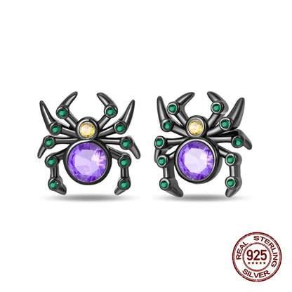 Boucles d'oreilles Halloween en argent sterling 925 – Citrouille, chauve-souris et fantôme