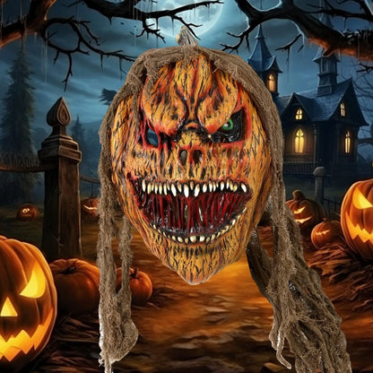 Masque Citrouille Horreur en Latex - Halloween Cosplay