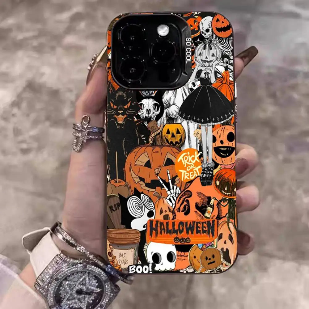 Coque iPhone Halloween Citrouille Effrayante Mate