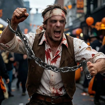 Menottes et Chaînes Factices Halloween - Accessoire Prisonnier