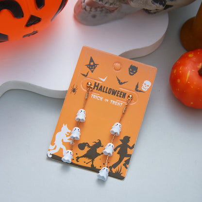 Boucles d'oreilles fantôme Halloween dorées – Mignonnes et gothiques