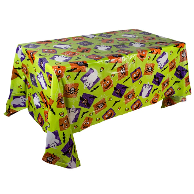 Nappe Plastique Halloween Citrouille et Toile d'Araignée