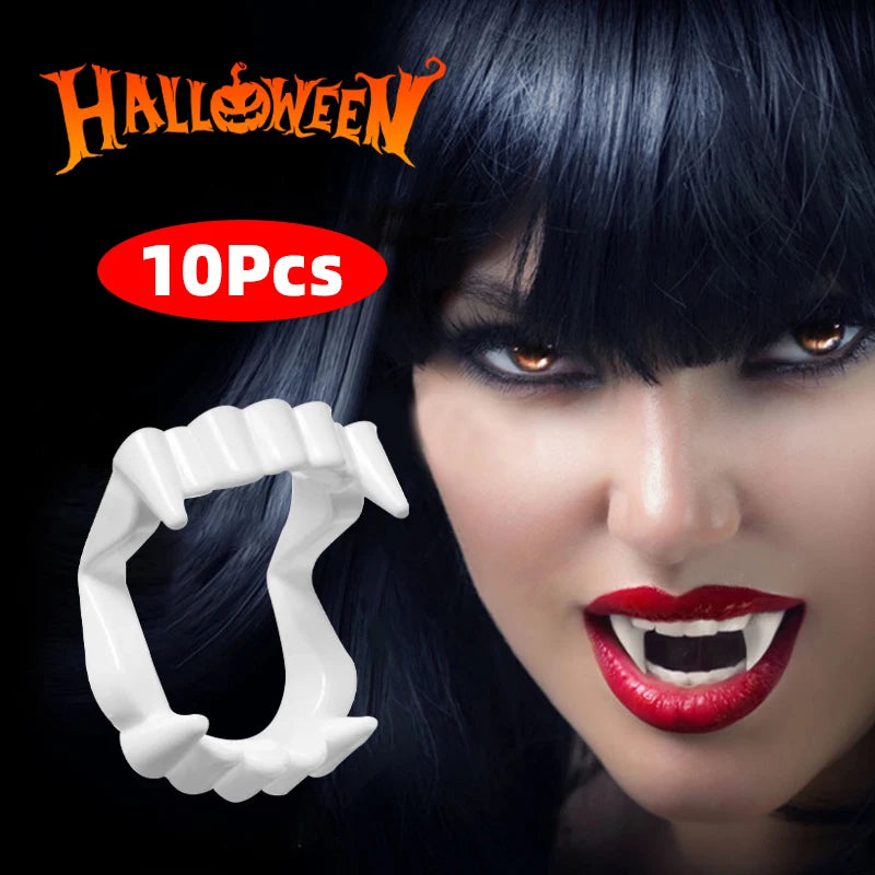 Dents de Vampire Lumineuses Halloween - Lot de 10
