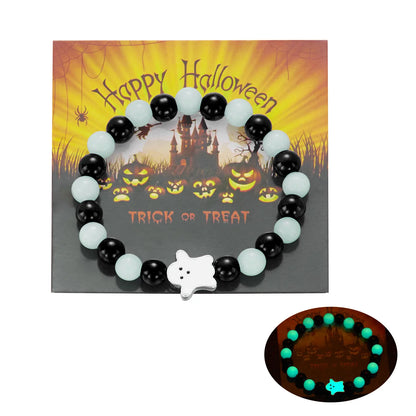 Bracelet lumineux Halloween – Citrouille et fantôme