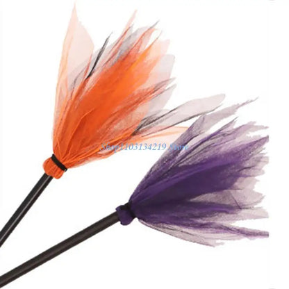 Balai de Sorcière en Tulle - Accessoire Costume Halloween