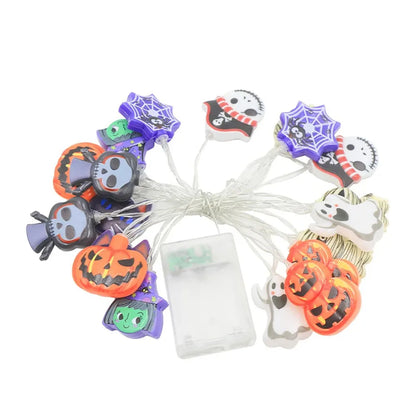 Guirlande Lumineuse LED Citrouille Fantôme Toile d'Araignée - Halloween