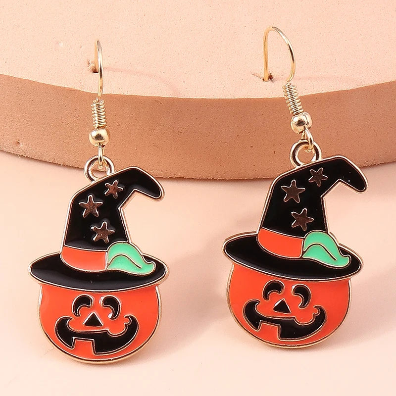 Boucles d'oreilles Halloween – Momie, œil, fantôme et citrouille