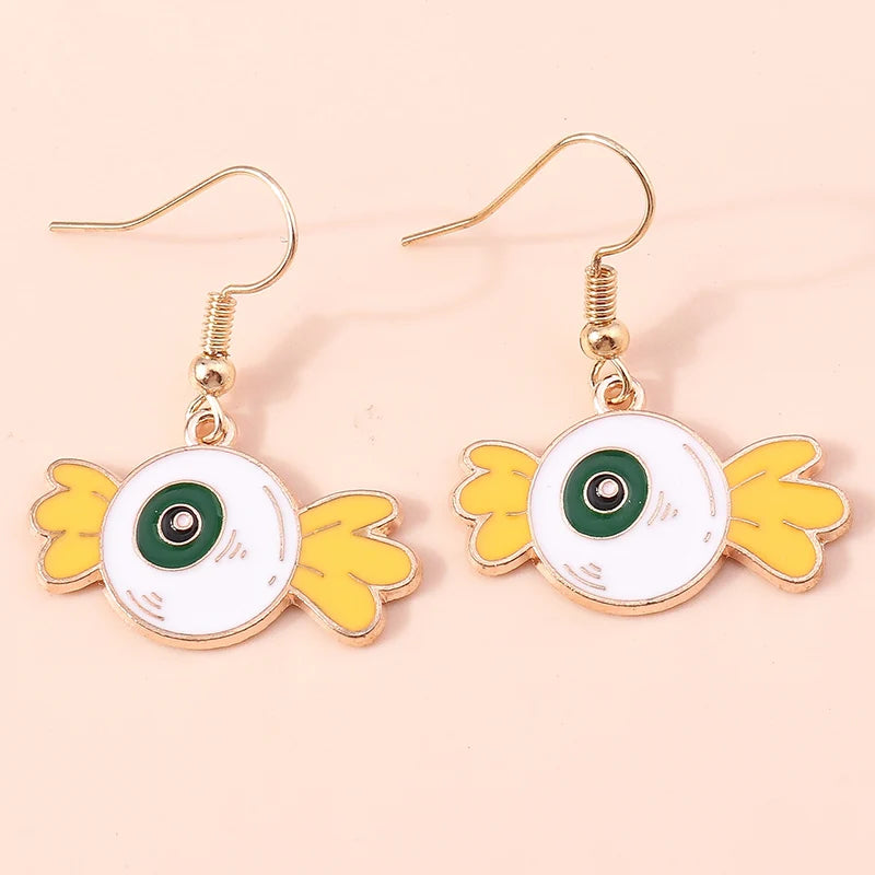 Boucles d'oreilles Halloween – Momie, œil, fantôme et citrouille