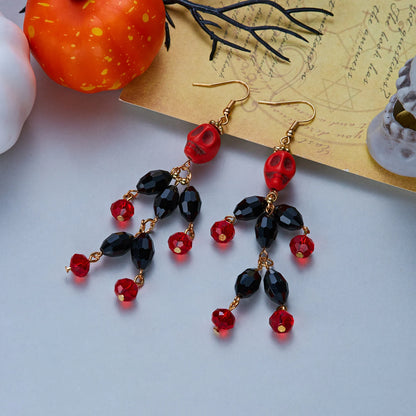 Boucles d'oreilles crâne 3D Halloween – Gothiques à pampilles