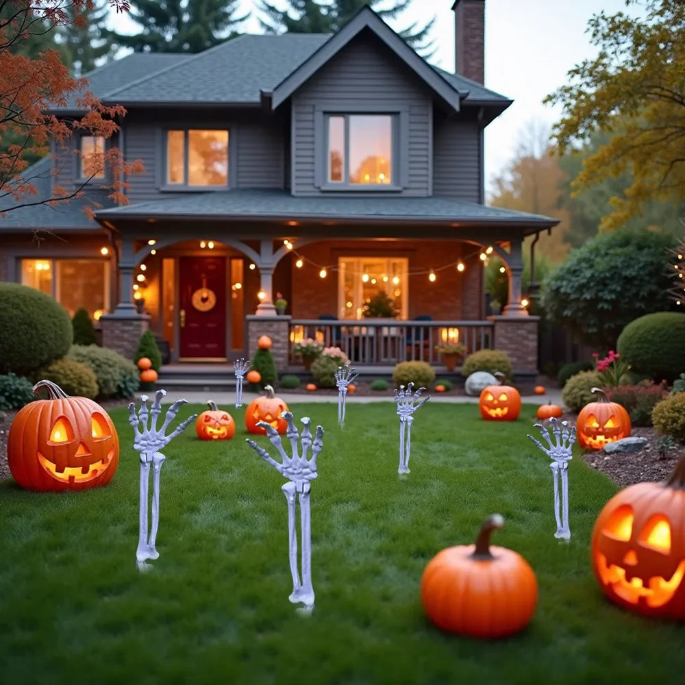 Props Crâne et Mains Squelette Réalistes - Décoration Halloween