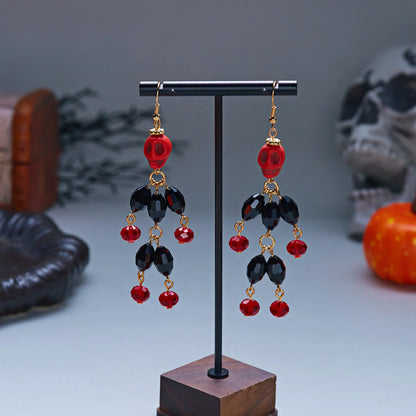 Boucles d'oreilles crâne 3D Halloween – Gothiques à pampilles